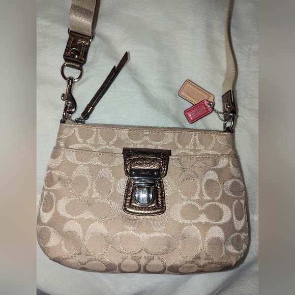 Coach Handbags - Coach Metallic Signature Swingpack Messenger Handbag